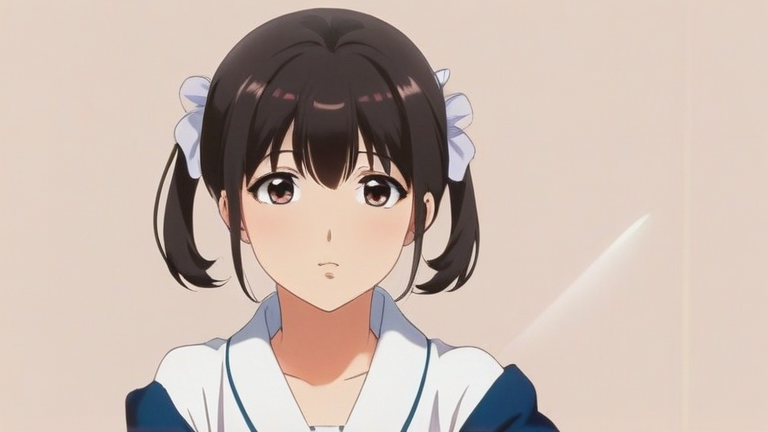 beautiful anime girl in a thinking pose, holding a checklist and a pen, a lightbulb appearing above her head