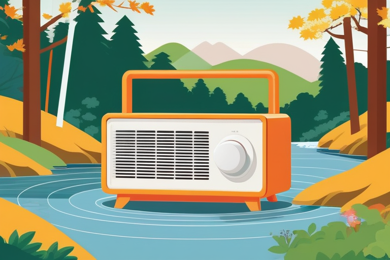 A collage of various sound sources: a traditional Japanese musical instrument, a flowing river in a forest, and an old-fashioned radio, all subtly hinting at diverse audio experiences.