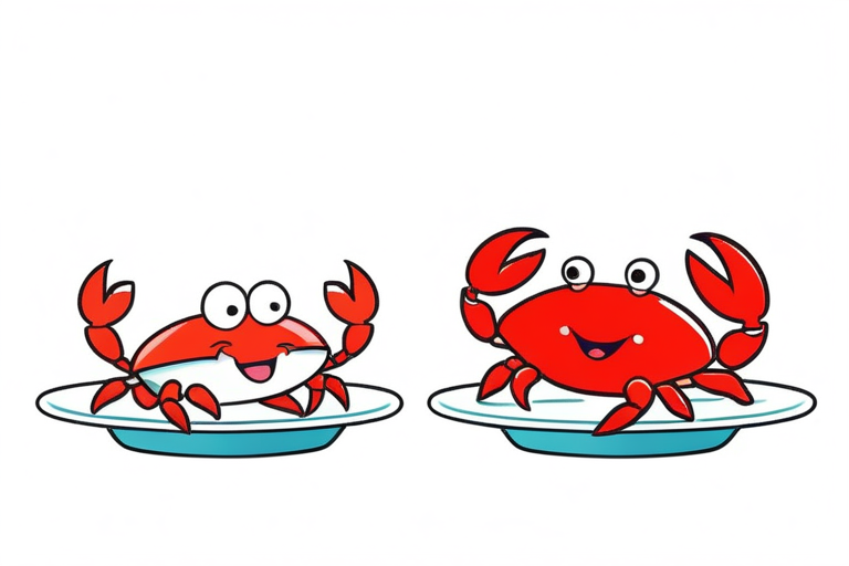 A side-by-side comparison of two crab dishes, one perfectly presented (representing a regular product) and another with slightly broken legs but still delicious-looking (representing a 'wakeari' or imperfect product), highlighting their price and quantity differences.