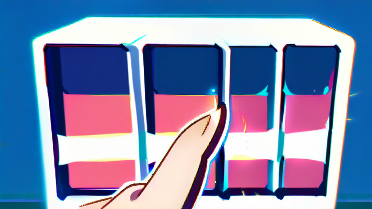 beautiful anime girl in an apron, confidently organizing a neatly arranged freezer, pointing to labels