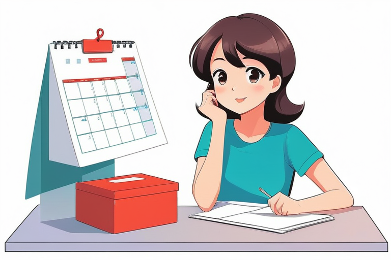 A person looking at a calendar and a delivery box, planning their schedule. The image should convey organization and convenience.