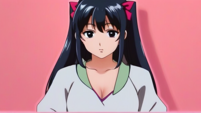 beautiful anime girl looking troubled, thinking pose, holding a credit card