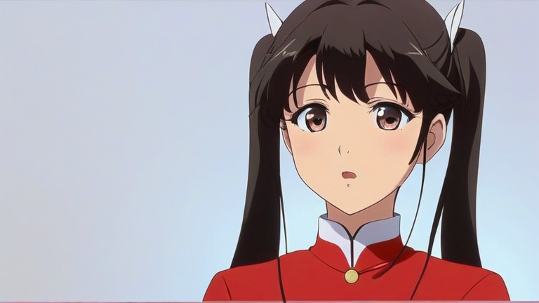 beautiful anime girl explaining something clearly, pointing at a comparison table, professional and confident