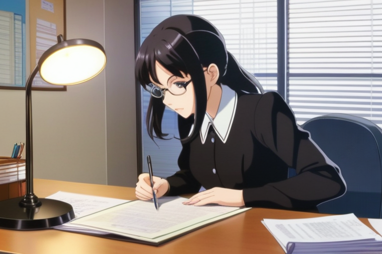 A magnifying glass hovering over a document titled