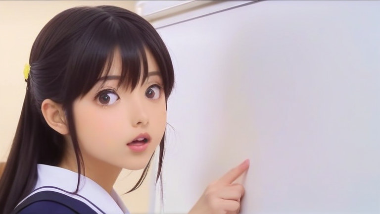 cute anime girl explaining complicated rules with a whiteboard, looking smart and helpful