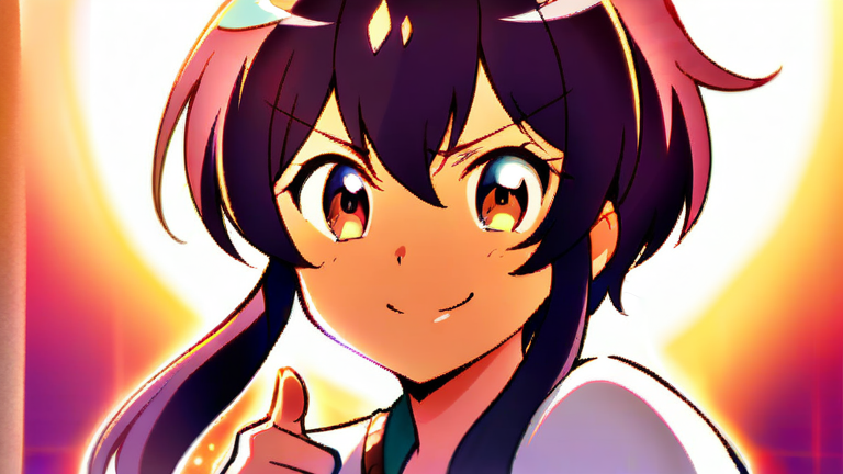 cute anime girl giving a thumbs up, happy and confident smile, reassuring expression