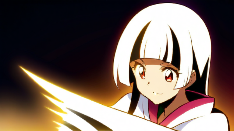 cute anime girl happily pointing to a completed tax form, relieved expression