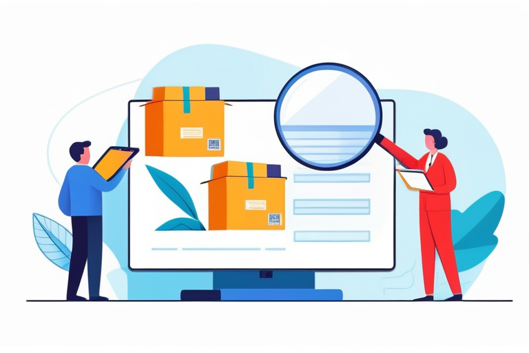 A person carefully inspecting a product with a magnifying glass, comparing it to a high-quality image on a tablet, symbolizing quality discrepancy and careful examination.