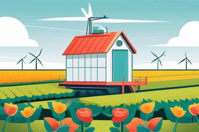 A mosaic of images depicting modern agriculture and fishing: a farmer using a tablet in a smart greenhouse, a drone spraying fields, a fishing boat with advanced sonar, and healthy, vibrant produce/fish. Emphasize innovation and sustainability.