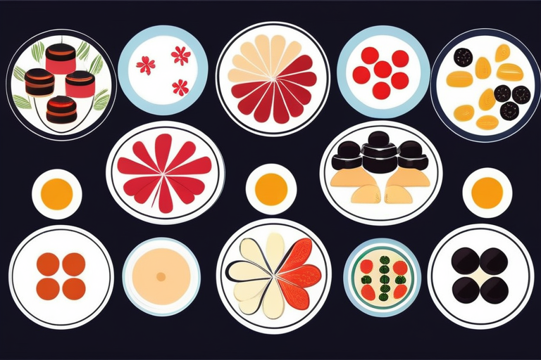 A neatly organized table displaying ten different osechi dishes with their names, prices, and key features, designed to help a user compare options quickly.