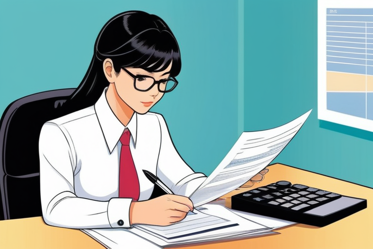 A tax investigator reviewing old financial documents with a business owner, highlighting the importance of data in a serious and professional setting.