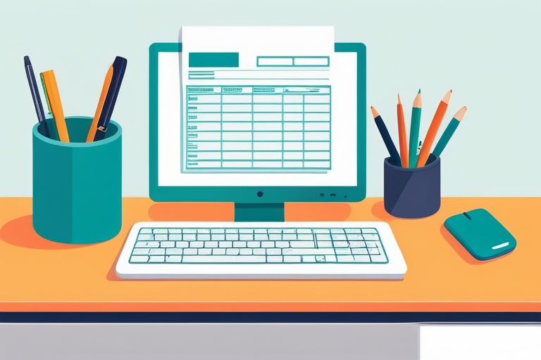 PC画面に確定申告ソフトの比較表が表示され、横に電卓とペンが置かれている。