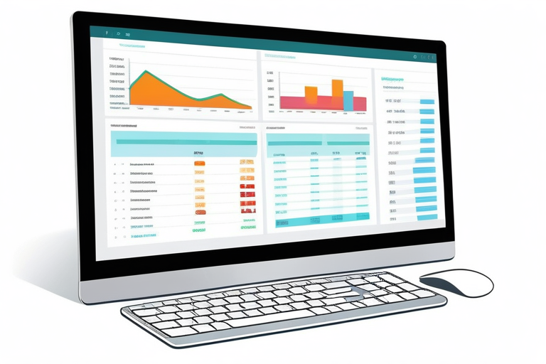 A person looking at a comparison table of accounting software on a laptop with a Linux desktop environment.