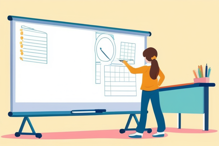 A person standing in front of a whiteboard, mapping out skills from hotel management to IT roles with connecting lines and keywords.