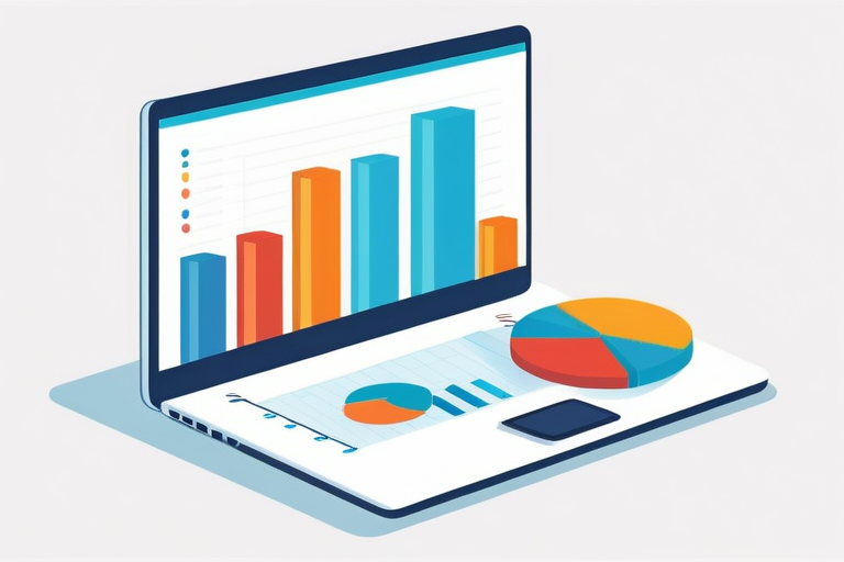 A young professional analyzing data on a laptop screen, with various charts and graphs floating around, symbolizing objective decision-making in career planning.