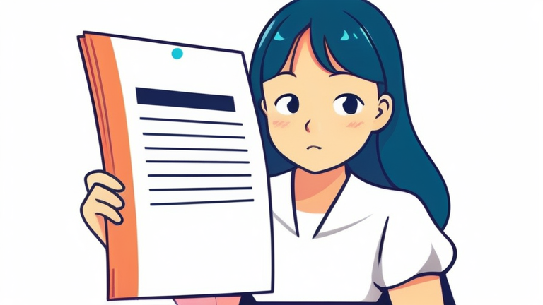A cute anime girl looking thoughtful and slightly confused while looking at a complex contract, then understanding with a determined expression.