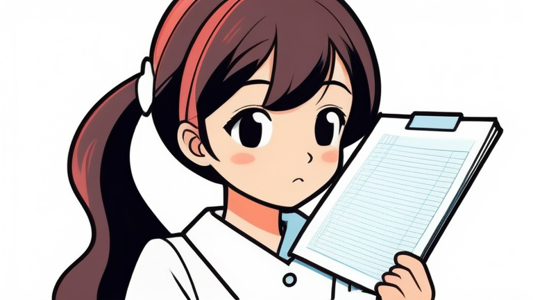 A cute anime girl looking worried while holding a small checklist. | https://artificali-blog.com/wp-content/uploads/2026/03/body_bp_shk_0881_0_1773495102.png