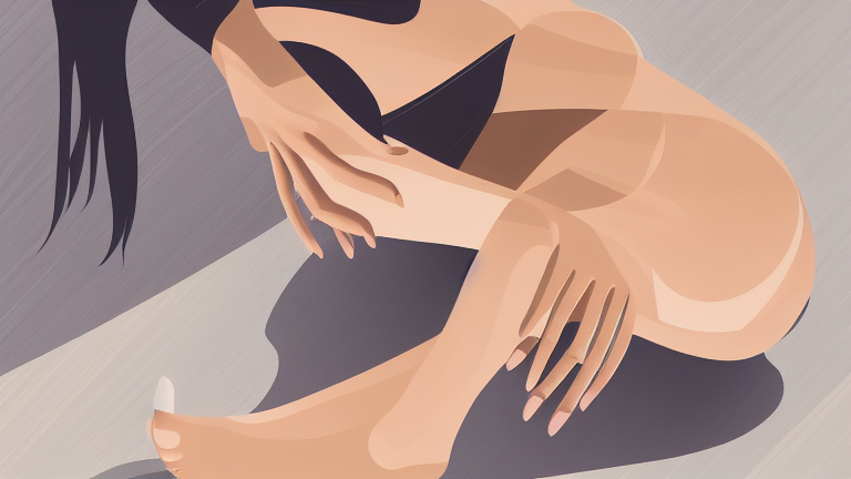 A woman applying JOOMO depilation cream on her legs, soft lighting, natural look