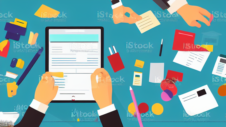 A person using a tablet to fill out a form for inheritance tax declaration online